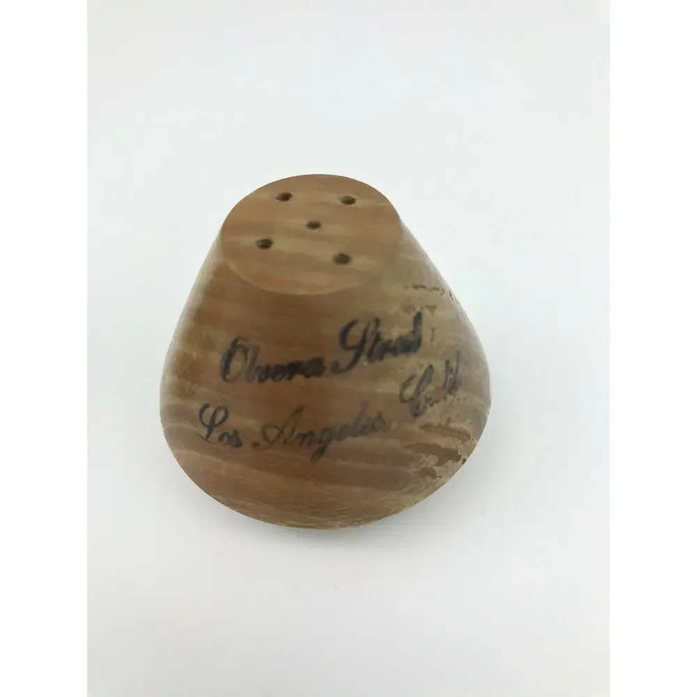 Salt and Pepper Shakers Vintage Wood Souvenir Olvera Street Los Angeles Calif